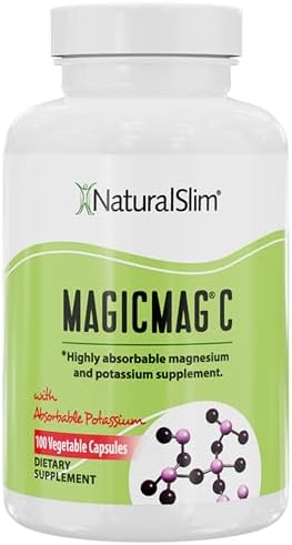 NaturalSlim MagicMag C Magnesium Citrate Capsules (Капсулы) – Magnesium Supplement with Natural Potassium | Sleep Support, Heart Health, and Muscle Cramp Relief | Gluten-Free, 100 Capsules (1 Pack) NaturalSlim