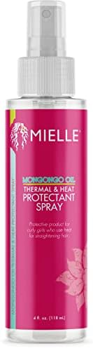 Mielle Mongongo Oil Thermal & Heat Protectant Spray, Protects Hair from Heat Damage, Intense Heat Defense, Curl Pattern Protection, Safe for All Hair Types, 4 Ounce Mielle Organics