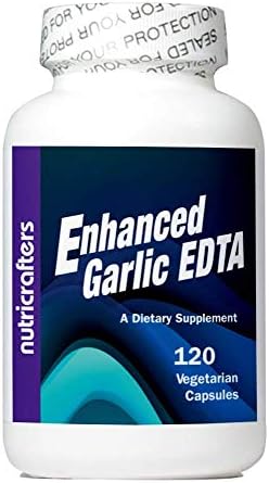 Enhanced Garlic EDTA 120 Capsules (Капсулы) - 1000mg High Potency Calcium Disodium EDTA Formula - No Magnesium Sterate or Aluminum Containing Zeolite - 1 Bottle of 120 Capsules NutriCrafters