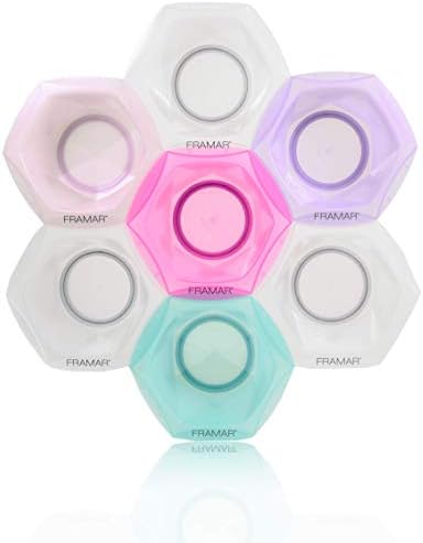 FRAMAR Multi-Colored Connect and Color Bowl Set – Mixing Bowls for Hair Color, Hair Bleach, Hair Dye, Coloring Set - 7 Pack FRAMAR