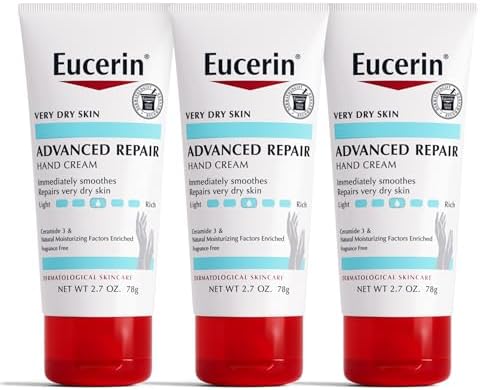 Крем для рук без отдушек Eucerin Advanced Repair для очень сухой кожи, 3 упаковки по 80 мл Eucerin