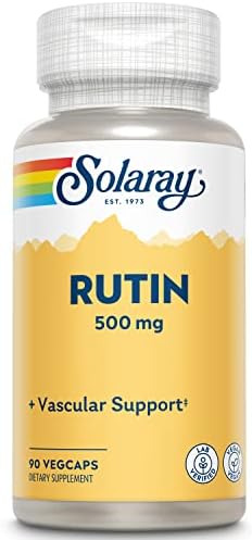 SOLARAY Rutin, Veg Cap (Btl-Plastic) 500mg | 90 Count | Pack of 2 Solaray