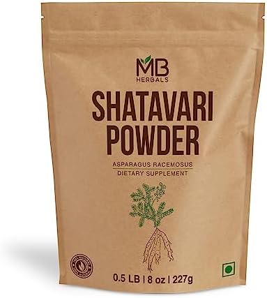 MB Herbals Pure Shatavari Powder 227 Gram | 8 oz | 100% Pure Asparagus racemosus MB Herbals