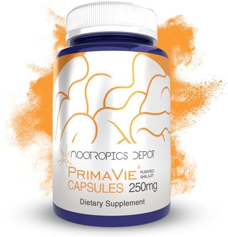 Nootropics Depot PrimaVie Shilajit Capsules | 250mg | 90 Count | Purified Extract | Ayurvedic Herb | Supports Mitochondrial Function + Boosts Endurance Nootropics Depot