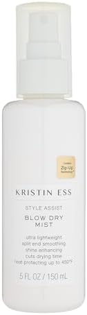 Kristin Ess Hair Volumizing Blow Dryer Brush - Blowout + Hair Straightening Brush - Ceramic + Ionic - Dry, Smooth + Volumize Hair - Flat Padel Base for Faster Blowout - 3 Wind Speeds + 4 Heat Settings Kristin Ess