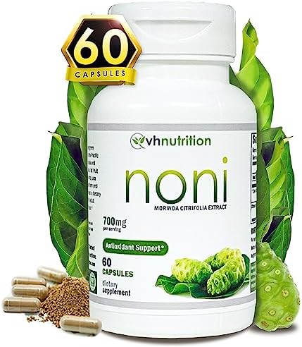 VH Nutrition NONI Capsules (Капсулы) | 700mg Morinda citrifolia Extract Pills | Natural Antioxidant Supplement for Immune Health and Overall Well-Being | Supports Energy and Vitality | 60 Capsules VH Nutrition