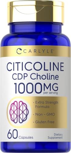 Carlyle Citicoline CDP Choline 1000mg | 60 Capsules | Non-GMO, Gluten Free Supplement Carlyle