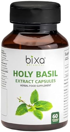 bixa BOTANICAL Holy Basil Extract Veg Capsules 60 Count (450mg) (Tulsi/Tulasi) | Herbal Supplement to Anti-Oxidant | Immunity Booster. Bixa BOTANICAL