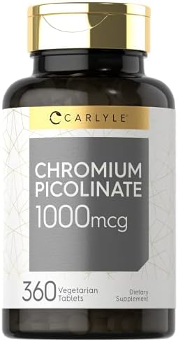 Carlyle Ultra Chromium Picolinate 1000mcg | 360 Tablets (Таблетки) | Vegetarian, Non-GMO, Gluten Free Carlyle