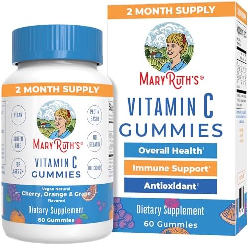 MaryRuth Organics Vegan Vitamin C Gummies (Жевательные конфеты) | 2 Month Supply | Immune Support Supplement | Adults & Kids Vitamin C | Chewable Vitamin C Gummy Vitamins | Non GMO | Pectin Based | 60 Count MaryRuth Organics