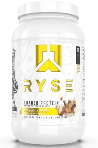 Ryse Loaded Protein Powder (Порошок) | 25g Whey Protein Isolate & Concentrate | with Prebiotic Fiber & MCTs | Low Carbs & Low Sugar | 27 Servings (Порции) (Marshmallow) RYSE Up Supplements