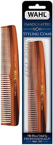 Wahl Beard, Mustache, & Hair Styling Comb for Men's Grooming - Handcrafted & Hand Cut with Cellulose Acetate - Smooth, Rounded Tapered Teeth - Model 3328 Wahl