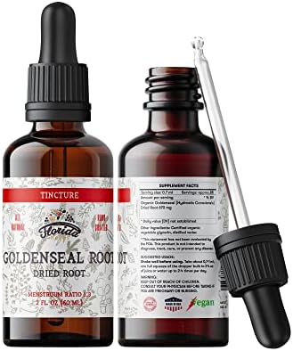 Goldenseal Root Tincture, Organic Goldenseal Extract (Hydrastis Canadensis) Health Supplement, 2 oz (Унции), 680 mg FLORIDA HERBS