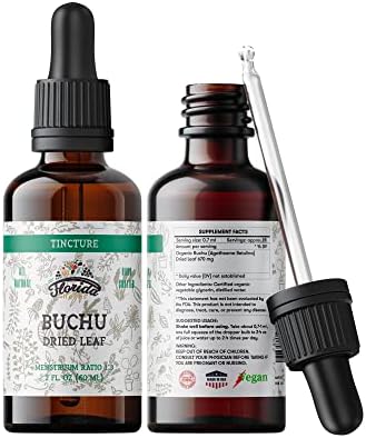 Buchu Tincture, Organic Buchu Extract (Agathosma Betulina) Dried Leaf Health Supplement, Non-GMO in Cold-Pressed Organic Vegetable Glycerin 2 oz (Унции), 670 mg FLORIDA HERBS