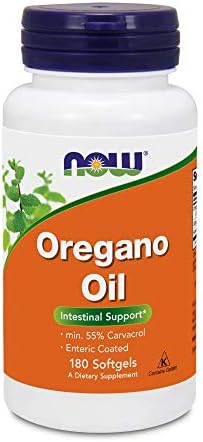 Now Foods Oregano Oil (Minimum 55% Carvacrol) – 181mg, 180 Softgels (Мягкие капсулы) – High Potency Digestive Support Supplement, Promotes Gut Health, Natural Antibiotic - Kosher - 180 Servings (Порции) NOW Foods