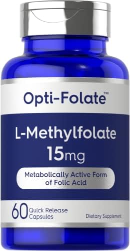 Carlyle L Methylfolate 15mg | 60 Capsules (Капсулы) | Max Potency | Optimized and Activated | Non-GMO, Gluten Free | Methyl Folate, 5-MTHF | by Opti-Folate Carlyle