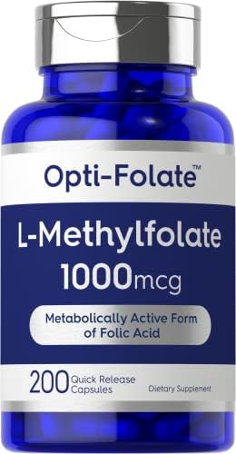 Carlyle L Methylfolate 1000mcg | 200 Capsules (Капсулы) | Value Size | Optimized and Activated | Non-GMO, Gluten Free | Methyl Folate, 5-MTHF | by Opti-Folate Carlyle