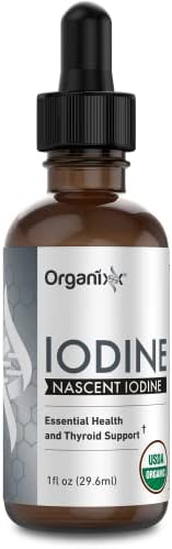 Organixx Pure Liquid (Жидкость) Iodine Supplement, Support Healthy Thyroid Function, Restore Optimal Iodine Levels, Boost Mood & Energy Levels, Improve Hair and Skin, Organic Iodine Drops (Капли), Vegan, 1 fl oz (Жидкие унции) Organixx