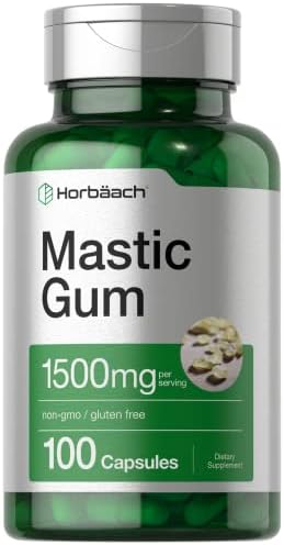 Horbäach Mastic Gum Capsules (Капсулы) 1500mg 100 Count | Non-GMO & Gluten Free Horbäach