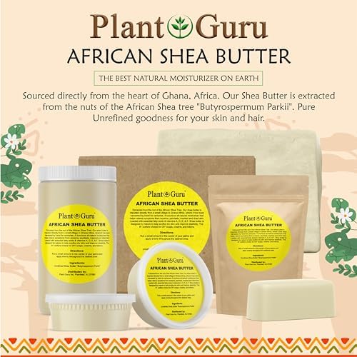 Raw African Shea Butter 32 oz. Bulk 100% Pure Natural Unrefined IVORY - Imported From Ghana - Ideal Moisturizer For Dry Skin, Body, Face And Hair Growth. Great For DIY Soap and Lip balm Making. Plant Guru