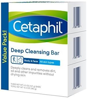 Cetaphil Deep Cleansing Face & Body Bar (Pack of 6) Cetaphil