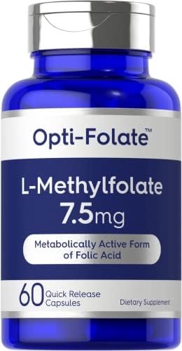 Carlyle L Methylfolate 7.5 mg | 60 Capsules (Капсулы) | Optimized and Activated | Non-GMO, Gluten Free | Methyl Folate, 5-MTHF | by Opti-Folate Carlyle