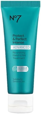 No7 Protect & Perfect Intense Advanced Nourishing Hand and Nail Cream - Anti Aging Hand Cream with Vitamin B5 - Contains Matrixyl 3000+ Collagen Peptide Anti Wrinkle Technology (75 ml) No7