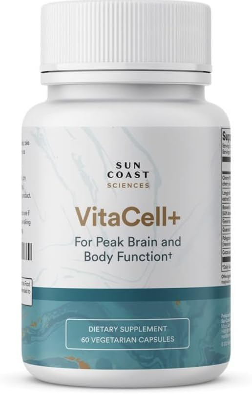 Vitacell+ Longvida Optimized Liposomal Curcumin Capsules (Капсулы) - Ingredients for Joint Mobility, Energy Boost – Quercetin, Resveratrol, Boswellia Serrata & More Vitalifi