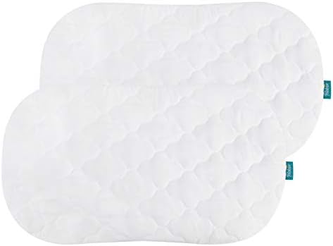 Bassinet Mattress Cover Compatible with Halo Bassinest Swivel Sleeper Bassinet Mattress Pad, 2 Pack, Microfiber, Waterproof and Soft, White Biloban