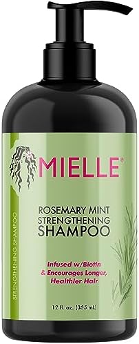 Mielle Organics Rosemary Mint Strengthening Shampoo Infused with Biotin, Cleanses and Helps Strengthen Weak and Brittle Hair, 12 Ounces Mielle Organics