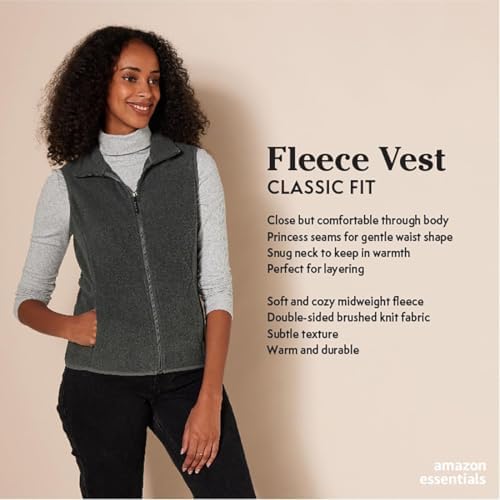 Amazon Essentials Women's Classic-Fit Sleeveless Polar Soft Fleece Vest (Available in Plus Size) Amazon Essentials