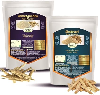 Biotic Natural Ashwagandha and Shatavari Powder (Порошок) - 200gm (100gm each) Biotic