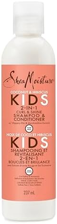 SheaMoisture 2-in-1 Shampoo and Conditioner for Kids Coconut and Hibiscus Coconut Oil for Hair and Dry Curls 8 oz SheaMoisture