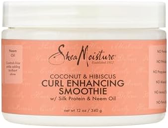 SheaMoisture Smoothie Curl Enhancing Cream Coconut and Hibiscus for Thick, Curly Hair Sulfate Free and Paraben Free 12 oz SheaMoisture