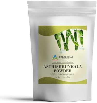 HERBAL HILLS Asthishrunkala Powder (Порошок) Cissus Quadrangularis | 16 oz (Унции) (454 GMS) HERBAL HILLS