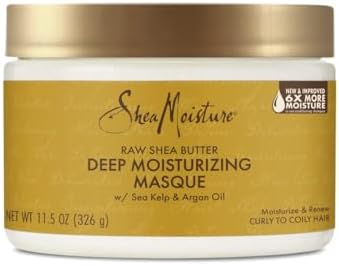 SheaMoisture Raw Shea Butter Deep Moisturizing Hair Masque, 11.5 fl oz - Deep Conditioner for Curly Hair to Moisturize and Renew, Sustainable, Organic, Cruelty-Free SheaMoisture