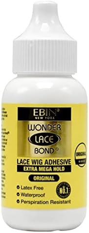 Wonder Lace Bond Wig Adhesive Extra Mega Hold 1.18oz/ 35ml | Invisible Wig Bonding Glue: Water & Oil-Resistant, Non-Toxic, Light Hold for Secure and Natural-Looking Poly and Lace Hairpiece, Wigs EBIN NEW YORK