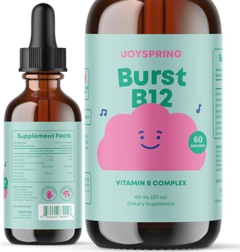 Liquid (Жидкость) B Complex for Kids - Kids B Complex B2, B6, B12 & B5 - Vitamin B Complex Liquid May aid in Immunity & Mood - Sugar Free B Complex Vitamin Supplement for Kids & Adults - Vitamin B12 60 Servings (Порции) JoySpring