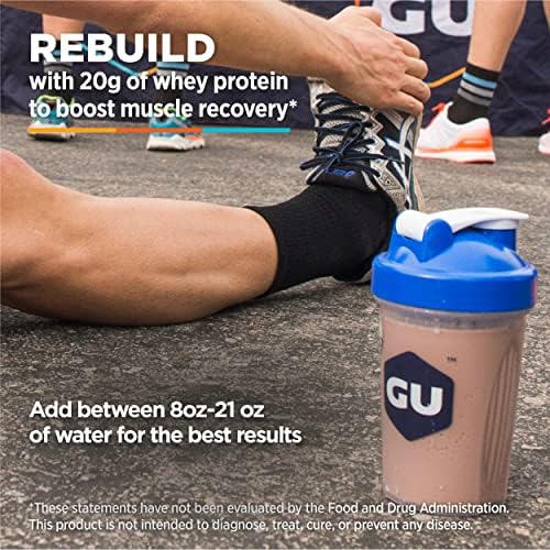 GU Energy Roctane Ultra Endurance Protein Recovery Drink Mix, Gluten-Free and Kosher Dairy, Recovery Support After Any Workout, 15-Serving (Порция) Pouch, Chocolate Smoothie Gu