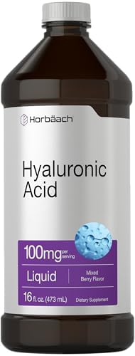 Horbäach Liquid (Жидкость) Hyaluronic Acid Supplement | 100 mg | 16 oz (Унции) | Mixed Berry Flavor | Non-GMO and Gluten Free Formula Horbäach