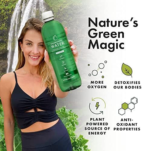 Chlorophyll Water Plant Based Vitamin Water w/Chlorophyll Liquid (Жидкость) | Antioxidants, Detox Water, Immune Support, Energy Boost | Liquid Chlorophyll, Mineral Water, Vitamins A,B,C,D | Zero Calories 6pk Chlorophyll Water