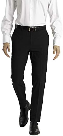 Calvin Klein Men's Slim Fit Stretch Dress Pants | Suit Pants for Men | Ultra-Tapered Suit Pants, Wrinkle-Resistant, Moisture-Wicking Fabric Black Calvin Klein