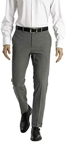 Calvin Klein Men's Slim Fit Stretch Dress Pants | Suit Pants for Men | Ultra-Tapered Suit Pants, Wrinkle-Resistant, Moisture-Wicking Fabric Grey Calvin Klein