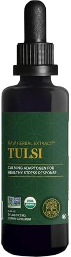 Global Healing Organic Tulsi (Holy Basil Leaf Extract) Vegan Liquid (Жидкость) Supplement Drops (Капли) (Organic Basil) - Bioavailable Herb for Normal Stress Response, Natural Energy & Immune Support - 2 Fl Oz Tincture Global Healing Center