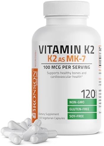 Bronson Vitamin K2 as MK-7 Menaquinone 100 mcg Non-GMO, 120 Capsules Bronson