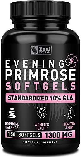 Evening Primrose Oil Capsules (Капсулы) (150 Liquid Softgels (Жидкие мягкие капсулы) | 1300mg) Premium Evening Primrose Oil – Natural-Sourced Hormone Support Supplement for Women - Cold Pressed w. 10% GLA Zeal Naturals