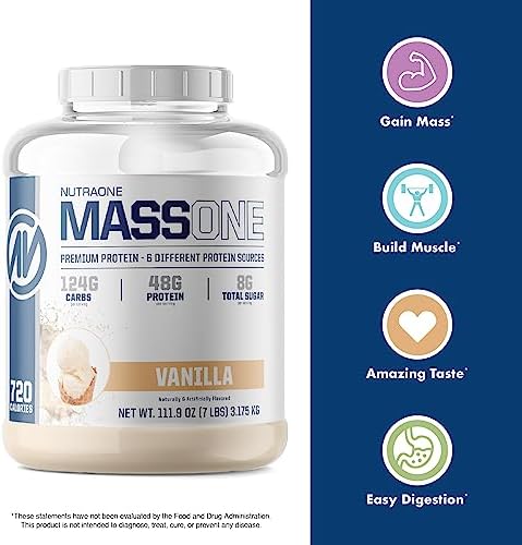 NutraOne Massone Mass Gainer Protein Powder (Порошок) Gain Weight Protein Meal Replacement (Gourmet Chocolate - 7 lbs.) NutraOne