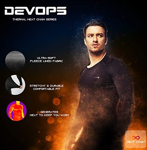 DEVOPS Men's Thermal Underwear Long Johns Set with Fleece Lined DEVOPS