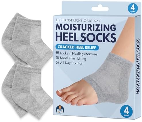 Dr. Frederick's Original Moisturizing Heel Socks for Cracked Heel Treatment - 2 Pairs - Stop Cracked Heels in Their Tracks Dr. Frederick's Original