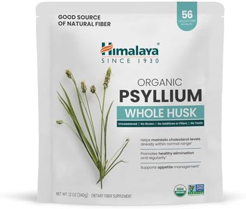 Himalaya Orange Psyllium Husk Powder (Порошок), Daily Fiber Supplement for Regularity & Digestive Support, Sugar Free, Gluten Free, Vegan, No Artificial Colors, Easy-to-Mix,12 oz (Унции) (340 g) Himalaya